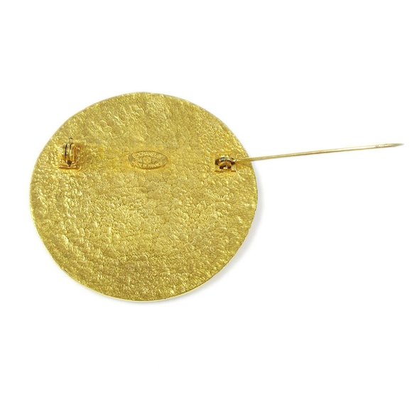 Authentic CHANEL CC Medallion Motif Brooch Pin Corsage Gold-Tone 94P Vintage - Picture 3 of 4